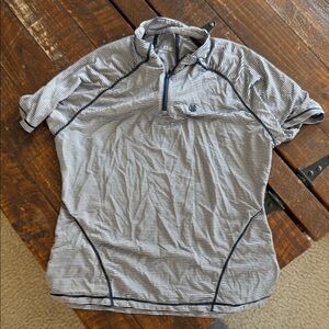 G/FORE Black and White Striped Button Down Shirt